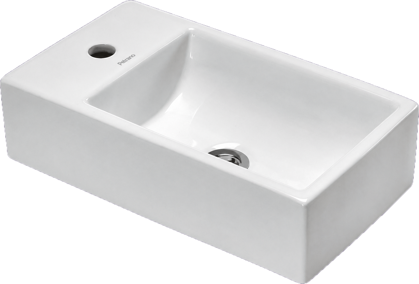 Bacha de apoyar rectangular blanca